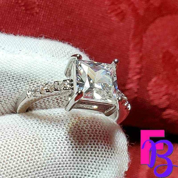 Size 9 Classic 2 CTW Princess Engagement Ring - Picture 3 of 10